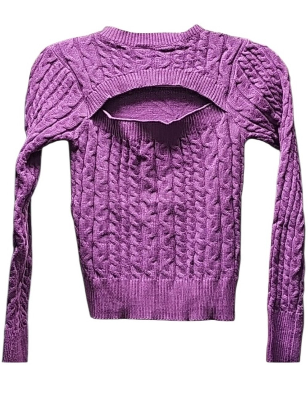 106 Cut out purple 💜 sweater NWOT